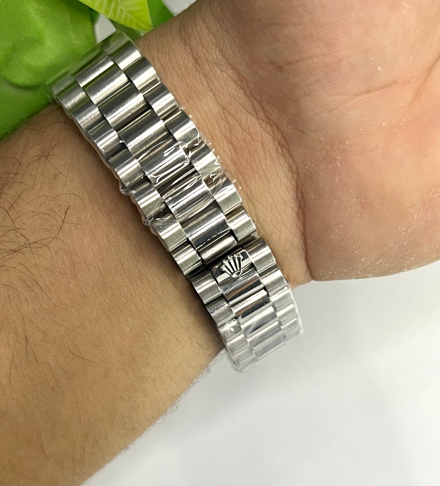 Rolex Datejust Style — Silver Diamond Dial, Two-Tone Silver Bracelet⌚